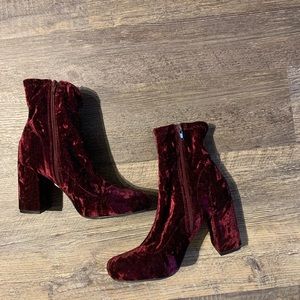 Red velvet boots. Never used